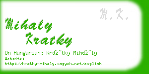 mihaly kratky business card